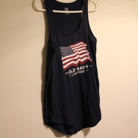 Old Navy American Flag Tank Top Navy Blue - Picture 3 of 4